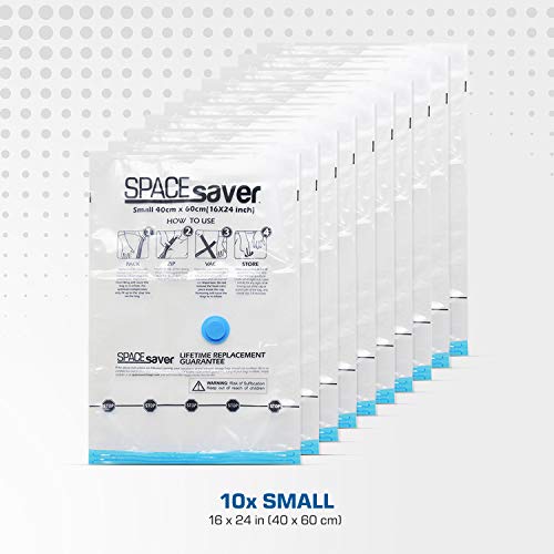 Spacesaver Vacuum Storage Bags (Small 10 Pack) Save 80% On Clothes Storage Space - Vacuum Sealer Bags For Comforters, Blankets, Bedding, Clothing - Compression Seal For Closet Storage. Pump For Travel. #TOP7