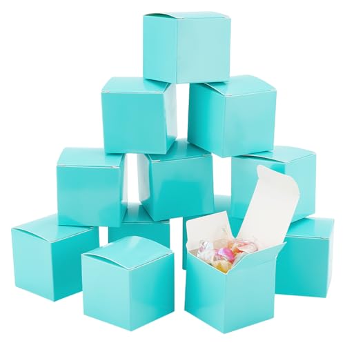 PH PandaHall 30 Stück Mini Weihnachtsboxen Blaue Geschenk Boxen Papierschachteln Kleine Papier Geschenkverpackung Box Faltbare Kartonboxen Favor Schmuck Boxen für Weihnachten Party Hochzeit 5x5x5cm