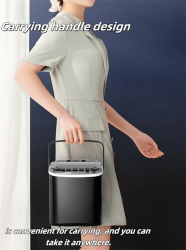 Máquina portátil pequeña para hacer hielo, totalmente automática e inteligente para uso doméstico, produce 9 cubos redondos en 6 minutos, ideal para cocinas familiares, dormitorios y oficinas miniatura 4