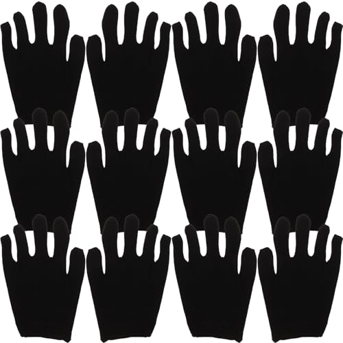 Guantes de algodón negros transpirables de talla M para cuidar tus manos
