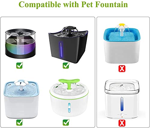 Cat Water Fountain Filters, 5 inch, Dog Fountain Activated Carbon Filters Replacement, Compatible with Cats and Dogs Automatic Water Dispenser (5Pcs) — view 2