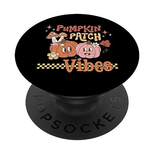 Camiseta retro vintage de temporada de otoño Pumpkin Patch Vibes PopSockets PopGrip Intercambiable