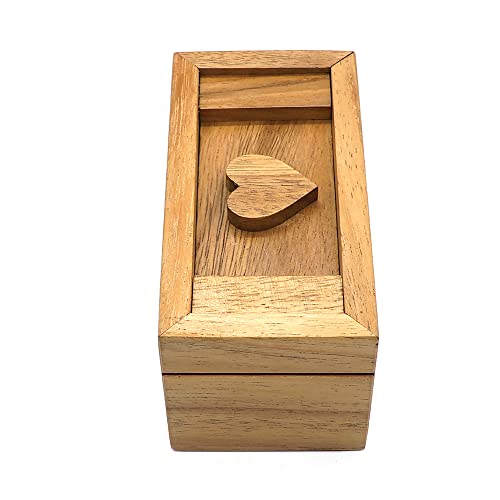 Bsiri Secret Wooden Gift Cash 3D Puzzles For Adults Treasure Safe Hidden Money Heart Stash Toy Box Compartment Kids Ages Adults Brain Teaser Mystery Lock Magic Tricks #TOP7