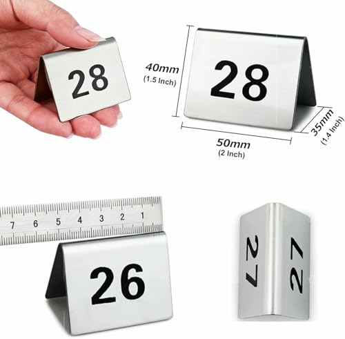Numéros de table en acier inoxydable 1-50 pour marquage de restaurant - 3