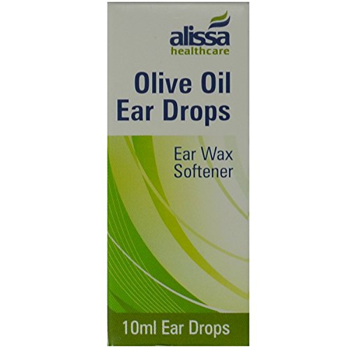 Alissa Olive Oil Ear Wax Drops, 10 x 10ml (0.35oz) Bottles, Softens, Loosens & Aids Removal of Stubborn Earwax Build Up, Natural Cleaning Eardrops