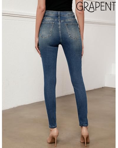 Image of GRAPENT Skinny Jeans for Women High Waist Stretchy Classic High Rise Slimming Jeggings Denim Trousers Pants