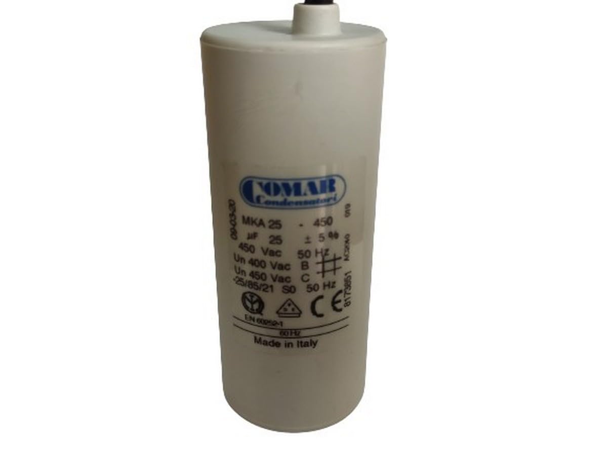 Made in Italy Motor Electrolytic Comar Condenser Capacitor MKA 25 UF - 23.8UF ~ 25UF ~ 26.25UF 24uF 26uF 450V Vac