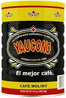 Yaucono Ground Coffee, Arabica, Medium Roast, Puerto Rico, 10 Ounce Can (Pack of 1)