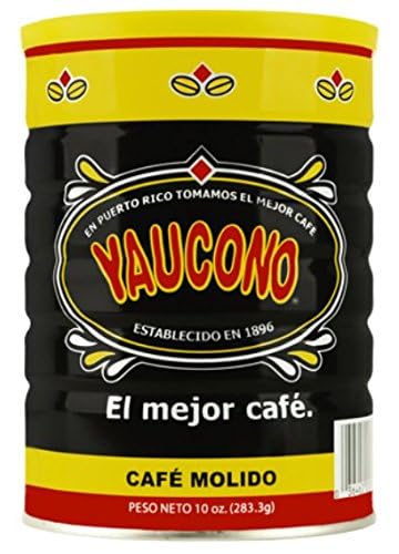 Yaucono Ground Coffee, Arabica, Medium Roast, Puerto Rico, 10 Ounce Can (Pack of 1)