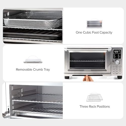 Nuwave Bravo Air Fryer Toaster Smart Oven 12-in-1 Countertop Convection | 30-QT XL Capacity 50-500F Temperature Controls Top and Bottom Heater Adjustments 0%-100% Brushed Stainless Steel Look product thumbnail 7
