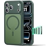 【3倍米軍MIL規格・MagSafe対応】ESR iPhone 17 Pro ケース ワイヤレス充電 ストラップホール付き エアガードコーナー 25W高速充電 Qi2.2対応 4H傷に強い背面 傷防止 滑り止め 指紋防止 耐衝撃 耐黄変 マグネットスマホケース いPhone17Pro ケース カメラコントロール iphone17pro用 Classicシリーズ フロストグリーン