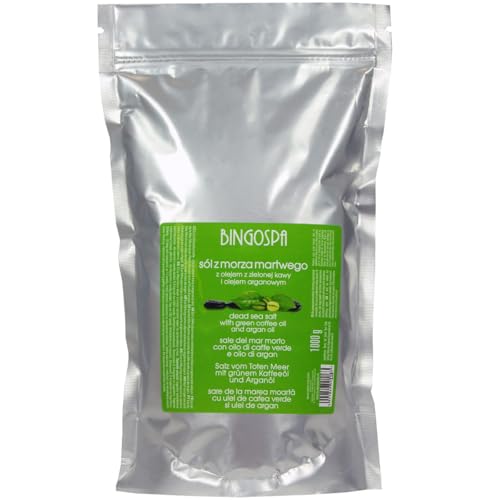 BingoSpa Sale da Bagno del Mar Morto con Caffè Verde e Olio di Argan per Rigenerazione della Pelle, Idratazione della Pelle e Antinvecchiamento 1 kg