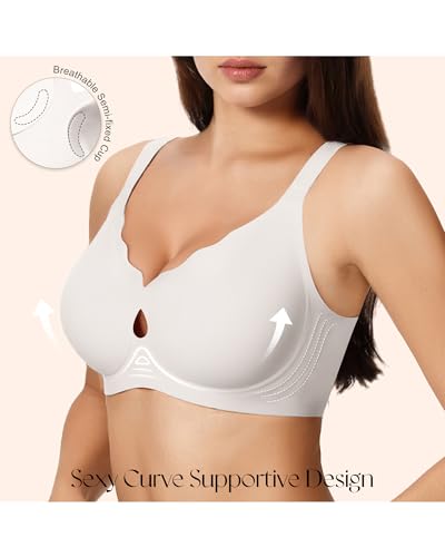 Image of Womens Wireless Jelly Bras No Underwire Support Push Up Removable Straps (U /Cross /Halter) Everyday Sports Bra