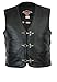 Produktbild Motorrad leder weste herren - Chopper rocker lederweste mit biker angelhaken schnalle - Geschnürt Schwarz rindleder top-grain echtleder - Größe: XL