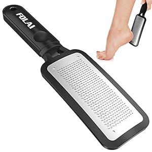 Hornhauthobel, FOLAI Hornhautentferner Entferner Harte Haut, Dicker Kallus and Hühneraugen Entfernen,Edelstahl Fussfeile Hornhautentferner Hilfsmittel für Fussfeile (Schwarz)