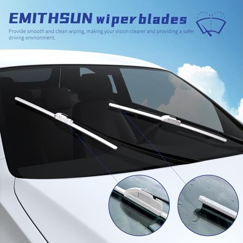 Image of OEM QUALITY 28 inch + 14 inch Premium All-Seasons Durable Stable And Quiet White Windshield Wiper Blades (Set of 2)