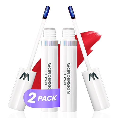 Wonderskin Wonder Blading Lip Stain Peel Off Masque, Paquete De 2 – Tinte De Labios Rojo Mate De Larga Duración, Resistente Al Agua Y A Prueba De Transferencia (Playful Masque)