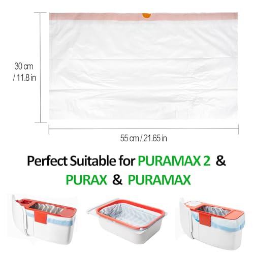 Naielfopet 60 sacos de forro de caixa de areia para gatos, sacos descartáveis de 53 cm x 28 cm compa