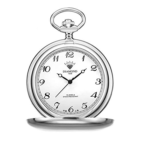  Reloj de Bolsillo, Hebilla de Herradura Reloj de Bolsillo abatible Clásico Retro Nostalgia Padres Que Venden Reloj mecánico para Hombre (Color: 2) 