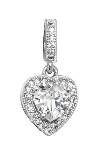 Pendentif cœur argent 925 avec zirconium, l'accessoire chic de vos soirées