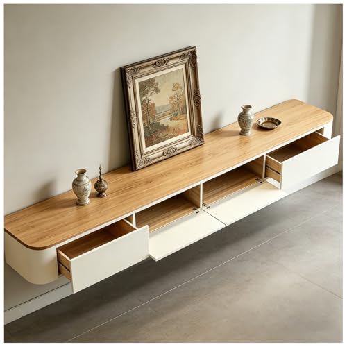 JUNFUNNLE Moderner TV Schrank Beige Weiß