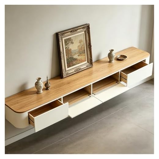 Moderner TV Schrank 260cm Beige und Weiß