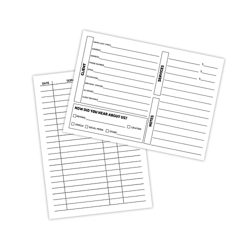 Client Profile Cards for Business for Hair Stylist Salon Record Information Intake Sheets Service Log (7 x 5” 100 pk) Hairdresser Cosmetologist