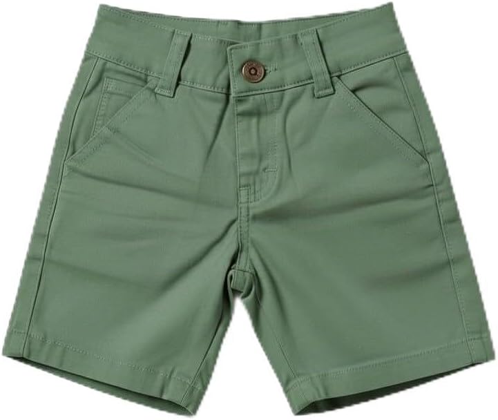 Bermuda Social Juvenil Infantil em Algodão, Verde Claro, Verde Oliva, Estilo Casual Menino Masculino
