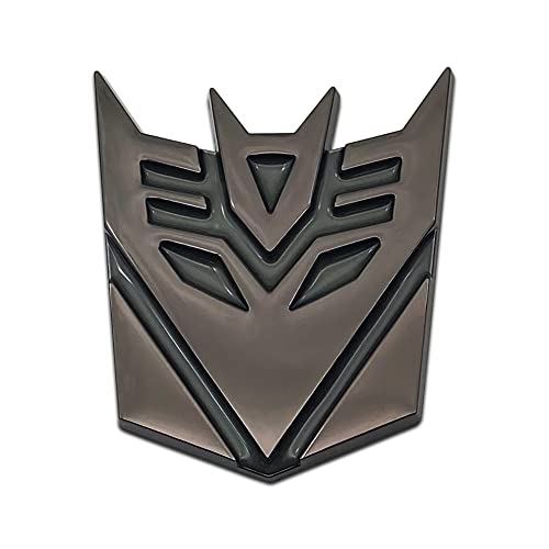 Chrome 3D Metal Self Luminous Transformers Decepticons Emblem Logo Car Lid Trunk Badge Suv Auto Racing Coupe Sticker (Glossy Black) #TOP5