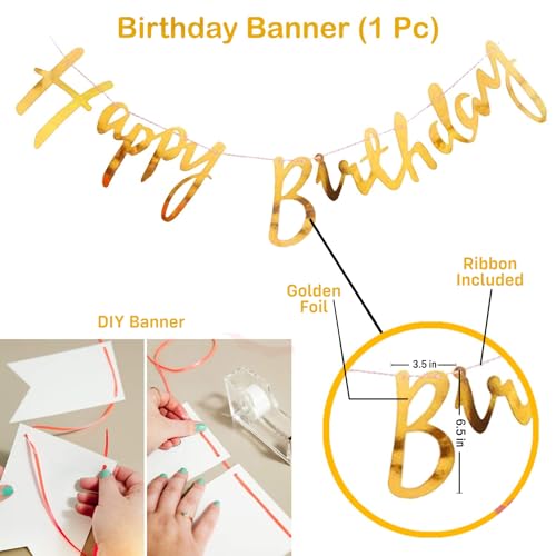 Image of Party Propz Birthday Decoration Items - 57 Pcs Green Theme Happy Birthday Decoration Kit, Birthday Decorations for Husband Wife | Green and Gold Balloons for Birthday Decorations for Boys Girls