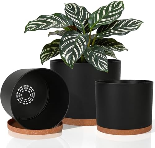 GARDIFE 10/9/8 Inch Modern Cylinder Planter, Plant Pots for Indoo...