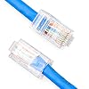 Cat5e RJ45 Connectors,100-PACK Cat5 Ends/Cat 5 Connector/Cat 5e RJ45 Modular Plugs(3-Prong Gold Plated 15),UTP Network Plug for Solid Strand Cable