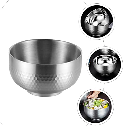 Upkoch 12 Pcs Stainless Steel Rice Bowl Rice Bowls Japanese Mixing Bowls Stainless Steel Japanese Ramen Bowl Pho Soup Bowl Porridge Kids Snack Bowl Stackable Bowls Stainless Bowls Silver #TOP6