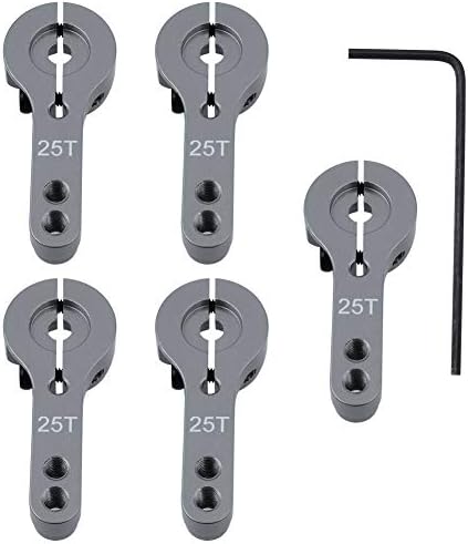 Hobbypark 5-Pack M3 25T Aluminum Metal Servo Horn for Futaba Savox Xcore HL HSP HD Servo Motors