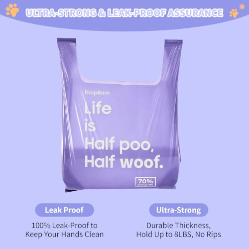 Image of 125 Pack Large Dog Poop Bags for A&H Swivel Bin Pooper Scooper Purple