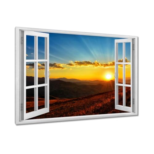 Peinture imprimée sur toile coucher de soleil 120x80 cm pour salon