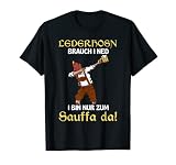 Herren Lederhosn Lederhose Sauffa Oktoberfest Trachten Ersatz T-Shirt