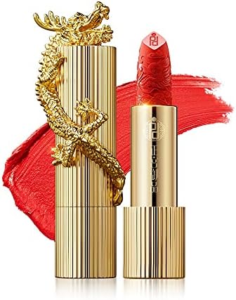 zeesea [Palace Identity Lipstick For Women Chinese Dragon Appearance Matte Finish Lip Makeup Long Lasting High Impact Lipcolor Hydrating Lipstick (M01# Empress)