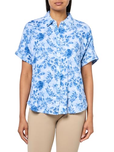 Image of Gloria Vanderbilt Women's Daisy Short Sleeve High-Low Button Down Shirt Standard