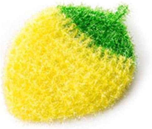 Image of 1 Pc Strawberry Colorful Scrubber, Non-Scratch Dish Scrubber, Household Cleaning Pad Scrubber Sponge, Non-Scratch Scrubber Cleaning Tools (Yellow)