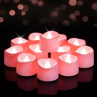 Raycare Pink Battery Operated Tea Lights, 200+Hour Electric Flickering Flameless Candles, Realistic Votive LED Tea Lights for Wedding Party Table Thanksgiving Christmas Decorations, Pack of 24