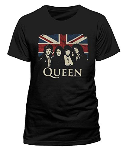 Queen T-Shirt Vintage Union Jack Homme Noir