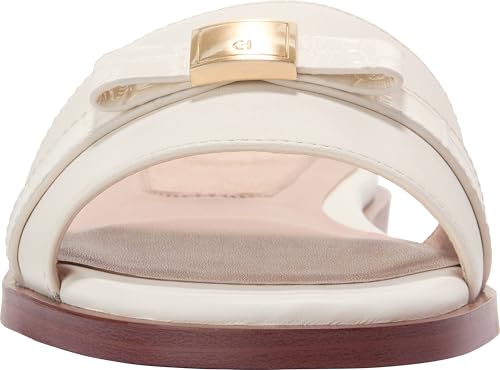 Cole Haan Cole Haan Women's Go-To Emalia Slide Bows, Powder Smooth/Croc Print Leather, 8.5-B US