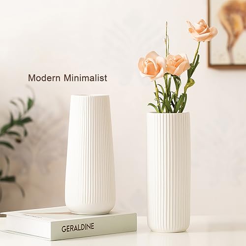 Vaso de flores de cerâmica, vaso de cerâmica de 20 cm para flores Lego, tulipa, grama dos pampas, va