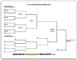 8 Player Erasable Blind Draw Double Elimination Tournament Bracket Chart 22x34