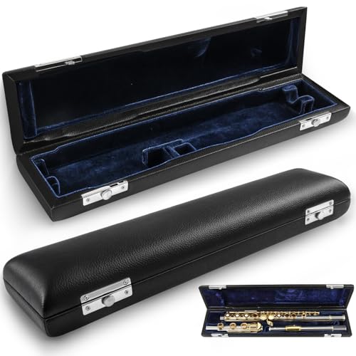 Estojo de Flauta de 16 Furos Capa Dura, Estojo de 16 Furos para Flauta para Instrumentos Musicais, Estojo de Couro Universal para Flauta de 16 Furos, Estojo de Armazenamento com Interior de Veludo