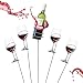 Mind Reader Picnic Wine Bottle and Glass Holder Sticks, 5 pc Set Silver Piece