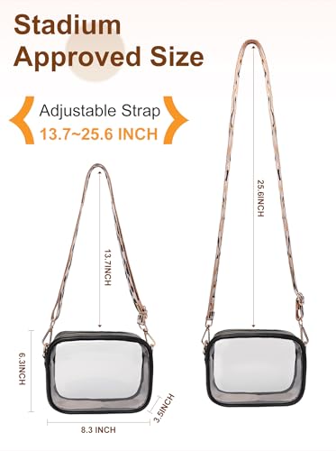 Vangue Clear Purse for Women Stadium Approved, Clear Crossbody Bag with Adjutable Strap, Transparent Bag for Sports Concert4