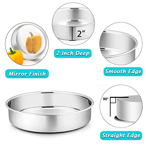 PP-CHEF-9-inch-Round-Cake-Pan-Set-of-2-Stainless-Steel-Bakeware-Tier-Cake-Pan-Set-Easy-Releasing-Cleaning-Oven-Dishwasher-Safe-9-inch-x-2-inch PP CHEF 9 inch Round Cake Pan Set of 2 Stainless Steel Bakeware Tier Cake Pan Set Easy Releasing Cleaning Oven Dishwasher Safe 9 inch x 2 inch