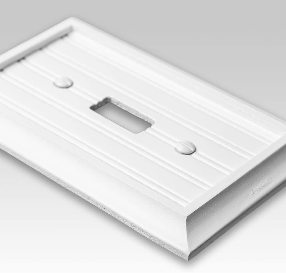 Amerelle 279TW Cottage Wallplate, 1 Toggle, Composite Wood, White, 1-Pack